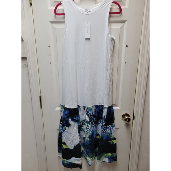 DKNY Women's Abstract Peacock Floral Sleeveless Dress Size S Brand New with Tags - Picture 2 of 14